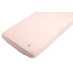 Draps housse b�b� en coton bio - uni petale rose