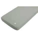 Draps housse b�b� en coton bio - uni petale vert