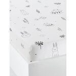 Drap housse bb foret magique blanc / noir