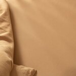 Drap housse b�b� satin de coton bio lav� ambre