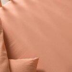 Drap housse b�b� satin de coton bio lav� peach
