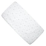 Drap housse berceau en coton stella stella, imprim� �toiles blanc,