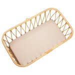 Drap housse berceau en gaze de coton � carreaux beige