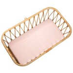 Drap housse berceau en gaze de coton � carreaux rose