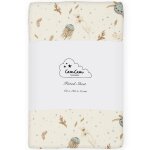 Drap housse bleu, marron, �cru