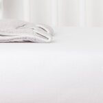 Drap housse coton bio jersey pour lit b�b� blanc