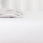 Drap housse coton bio jersey pour lit b�b� blanc