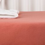 Drap housse coton bio jersey pour lit bb terracotta