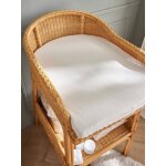 Drap - housse coton biologique table � langer c�leste blanc moyen uni