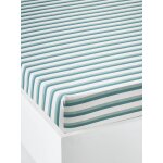 Drap - housse enfant quel chantier ! écru / vert Drap - housse enfant quel chantier ! écru / vert