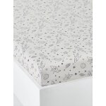 Drap - housse enfant intergalactic gris clair imprim�