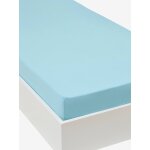 Drap - housse enfant en jersey extensible uni couleur bleu Drap - housse enfant en jersey extensible uni couleur bleu