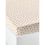 Drap - housse enfant retro flowers, avec coton recycl blanc imprim