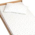 Drap - housse en gaze de coton melody melody, blanc imprim� minimali