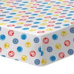 Drap - housse imprim� 100% coton, avengers home team blanc