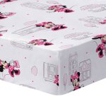 Drap - housse imprim� 100% coton, disney home minnie shopping blanc