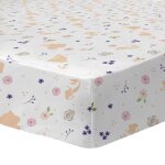 Drap housse imprim� 100% coton, disney home princesse bal blanc