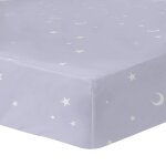 Drap - housse imprim� 100% coton, disney home stitch happy violet