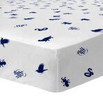 Drap - housse imprim� 100% coton, harry potter blason blanc