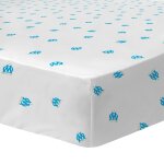 Drap - housse imprim 100% coton, om voilure blanc