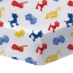 Drap housse imprim� 100% coton, pat patrouille patboy blanc