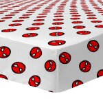 Drap - housse imprim 100% coton, spiderman home anniversary blanc