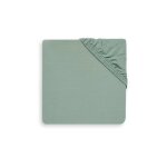 Drap housse jersey en coton vert poudr�