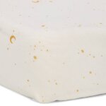 Drap housse lit b�b� moon & stars ( 60 x 120 cm) blanc