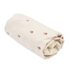 Drap housse percale coton bio motif pommes