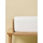 Drap housse en percale de coton blanc casse
