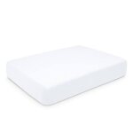 Drap housse en popeline de coton bio blanc blanc