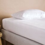 Drap housse pur coton bio 1 personne blanc
