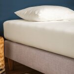 Drap housse pur coton bio 1 personne ecru