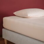 Drap housse pur coton bio 1 personne rose nude