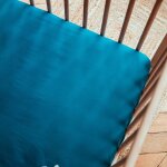 Drap housse pur coton bio pour lit b�b� bleu nuit