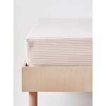 Drap - housse ray� esprit petit jouy rayure bico rose