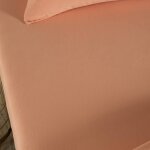 Drap housse satin de coton bio lav� 1 personne peach