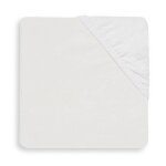 Drap housse tissu en coton blanc