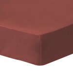 Drap - housse uni en coton, coton lav� lie de vin