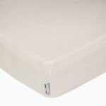 Drap housse uni en gaze de coton beige