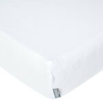 Drap housse uni en gaze de coton blanc