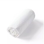 Drap housse uni en gaze de coton blanc