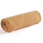 Drap housse uni en gaze de coton camel Drap housse uni en gaze de coton camel