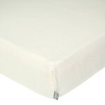 Drap housse uni en gaze de coton cru