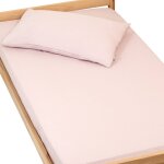 Drap housse uni en gaze de coton vieux rose