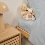 Drap housse uni percale de coton bonnet 28cm gris clair