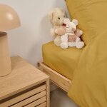 Drap housse uni percale de coton bonnet 28cm moutarde