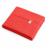 Drap plat en gaze de coton bio blanc fraise