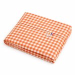 Drap plat en gaze de coton bio blanc vichy