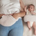 Duo bouillotte s�che d�houssable graines de lin maman et b�b� - teddy sand beige